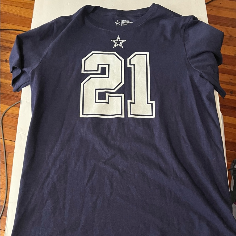 Youth Ezekiel Elliott Navy Dallas Cowboys Mainliner Player Name & Number T-Shirt